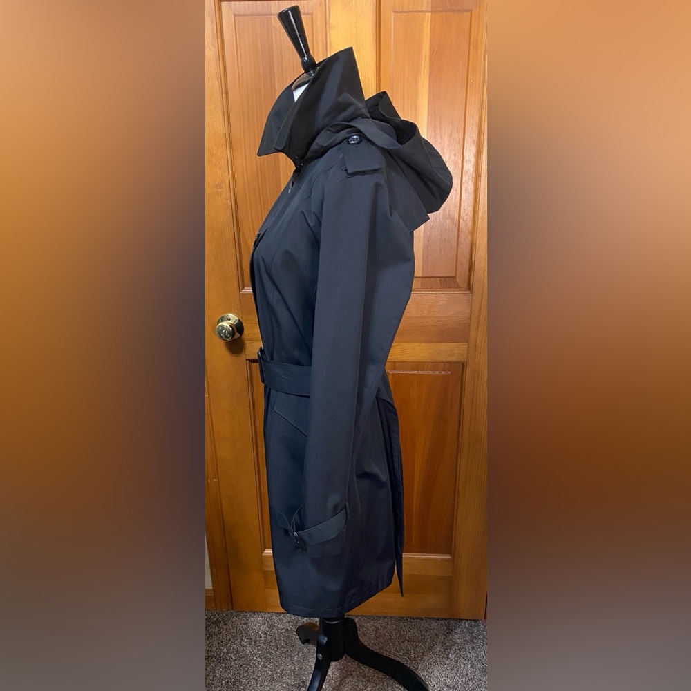 Michael Michael Kors Black Hooded Trench Coat - Picture 3 of 7